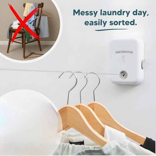 Havensoon Line Max - Retractable Ropeline Indoor Outdoor Clothes Line - Wall Mounted Drying Rack - Max Tighten with Havensoon Grip